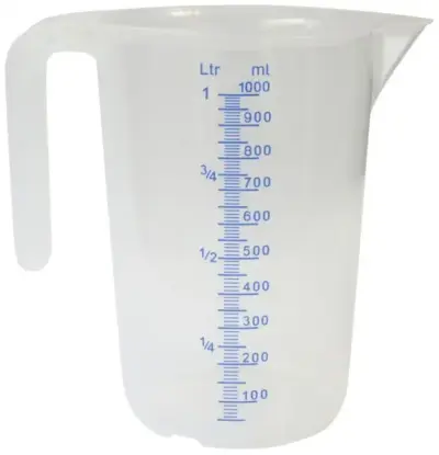Versatore dosatore liquidi graduato capacità 1 litro plastica resistente