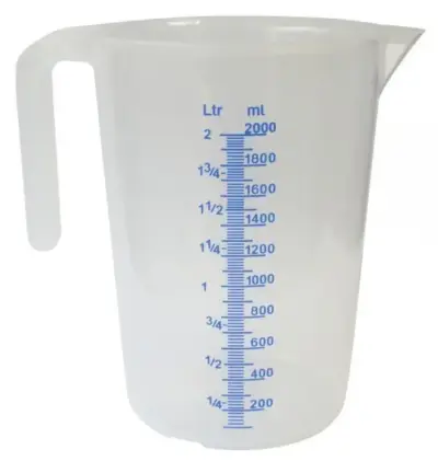 Versatore liquidi graduato contenitore misuratore plastica 2 litri