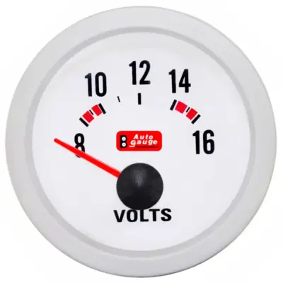 Voltmetro Auto 52mm 12 Volt Bianco Universale