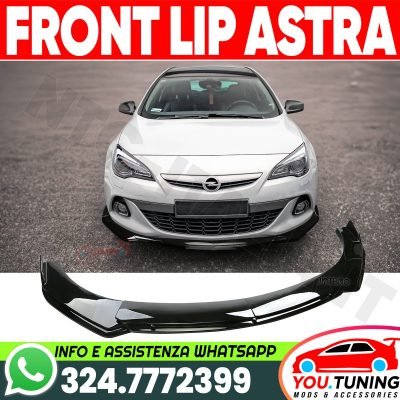 Spoiler Frontale Lama Sotto Paraurti per Opel Astra J, K, G, H *Nero Lucido*