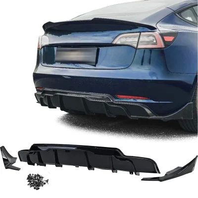 Diffusore posteriore Performance nero lucido per Tesla Model 3 2017-2023