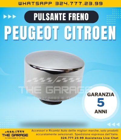 Pulsante Cromato Freno a Mano per Peugeot 207 208 301 Citroen C3 C4, C Elysee