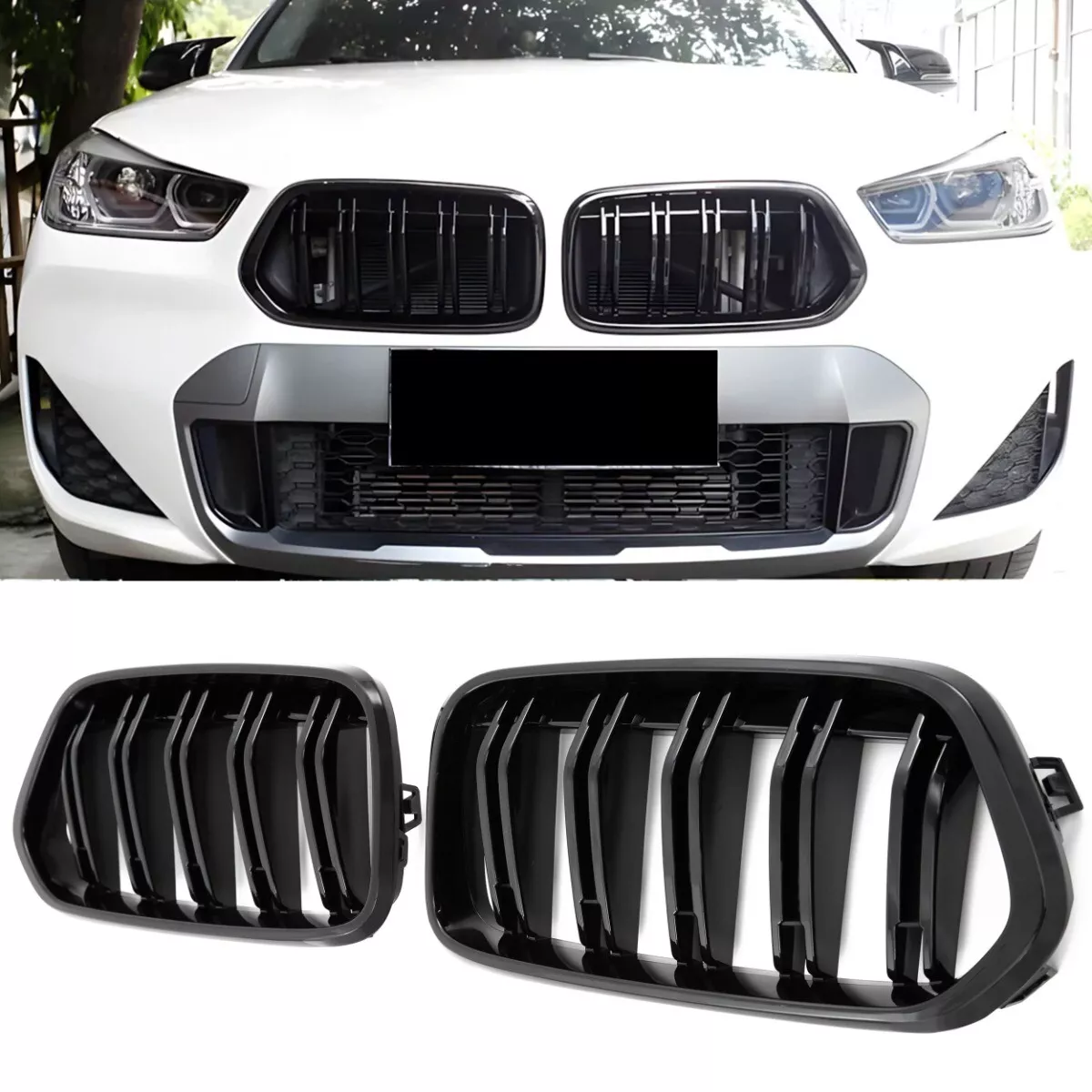 Per BMW X2 F39 Sport Doppia Griglia Nera Lucida