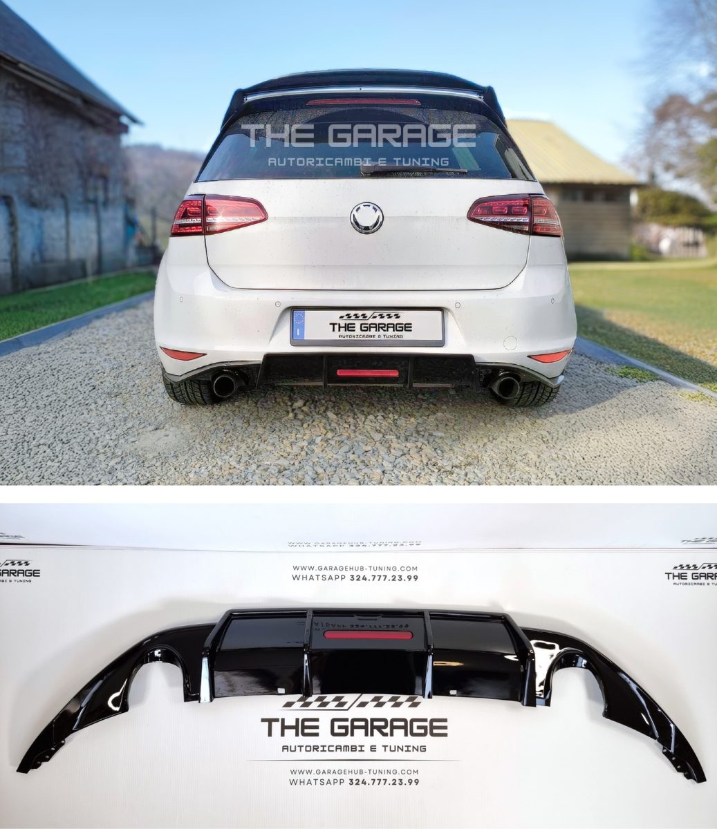 Diffusore Modello Karbel con LED per VW Golf 7 fino al 2017 Nero Lucido