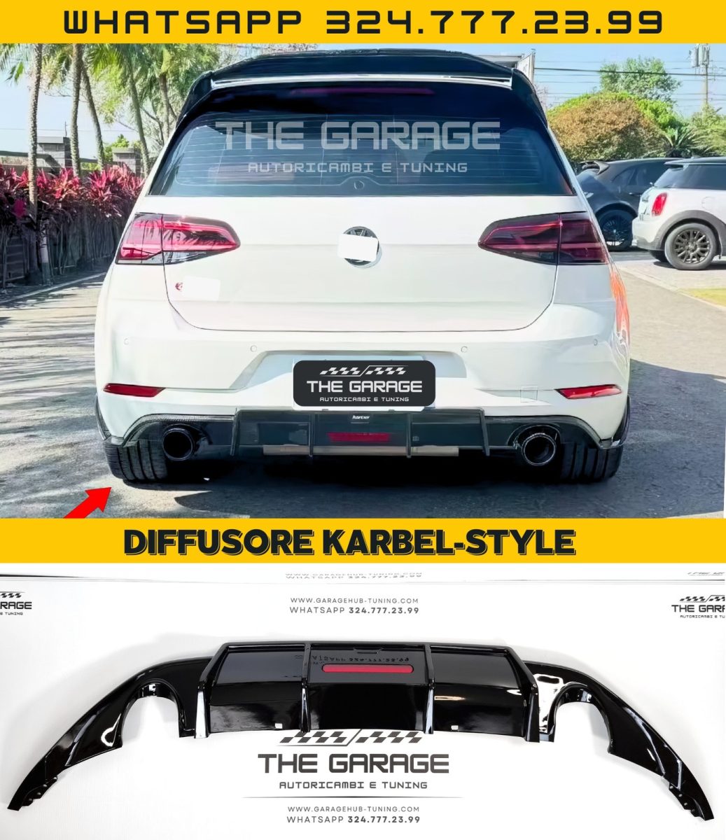 Diffusore Modello Karbel con LED per VW Golf 7 fino al 2017 Nero Lucido