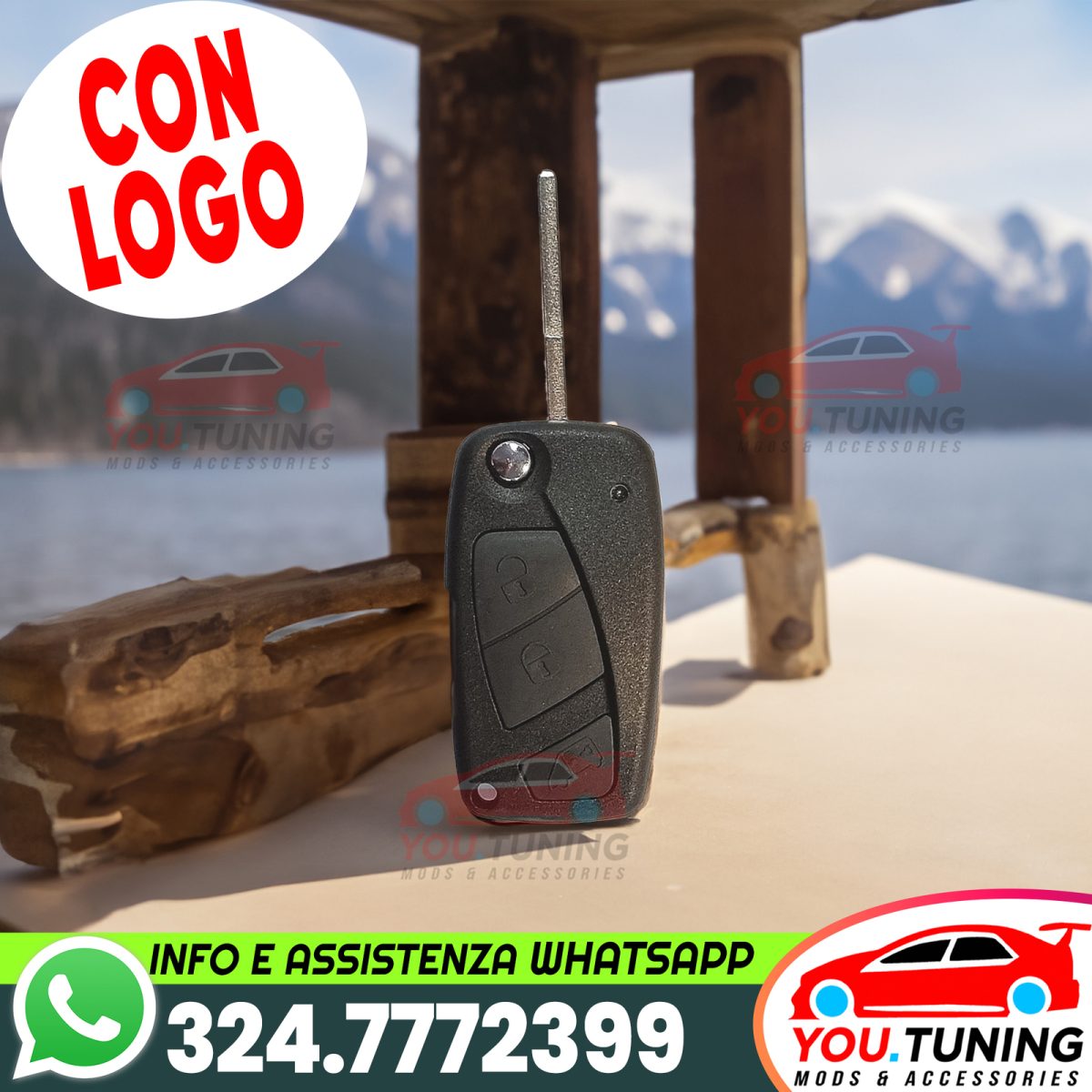 💚Chiave Guscio Fiat 3 Tasti Bravo Stilo Panda Ducato Punto Ulysse *3D-LOGO*