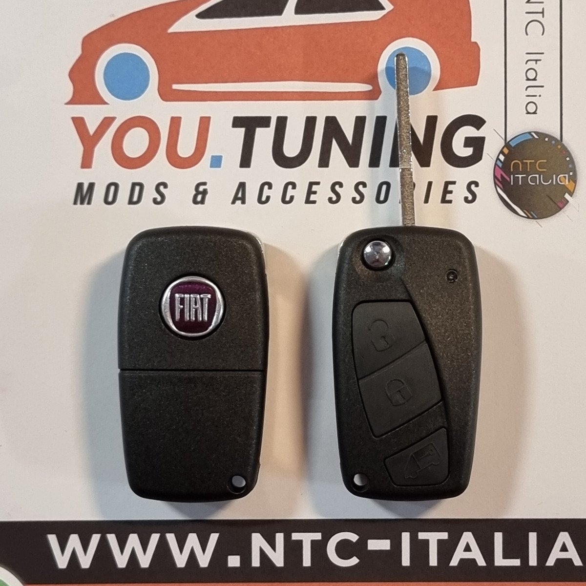 💚Chiave Guscio Fiat 3 Tasti Bravo Stilo Panda Ducato Punto Ulysse *3D-LOGO*