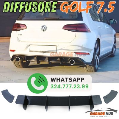 Lame "EVO-X Sport" per Diffusore Posteriore per VW Golf 7.5 GTI GTD Nero Lucido