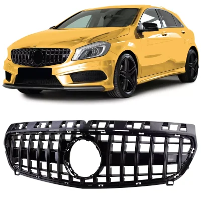 Griglia radiatore sportiva nera lucida, per Mercedes Classe A W176 12-15