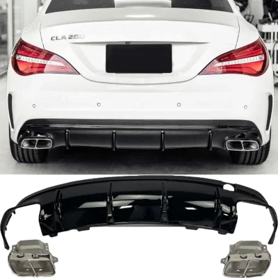 Diffusore + Terminali di Scarico (Cromo) CLA45 per Mercedes Cassa CLA C117 X117
