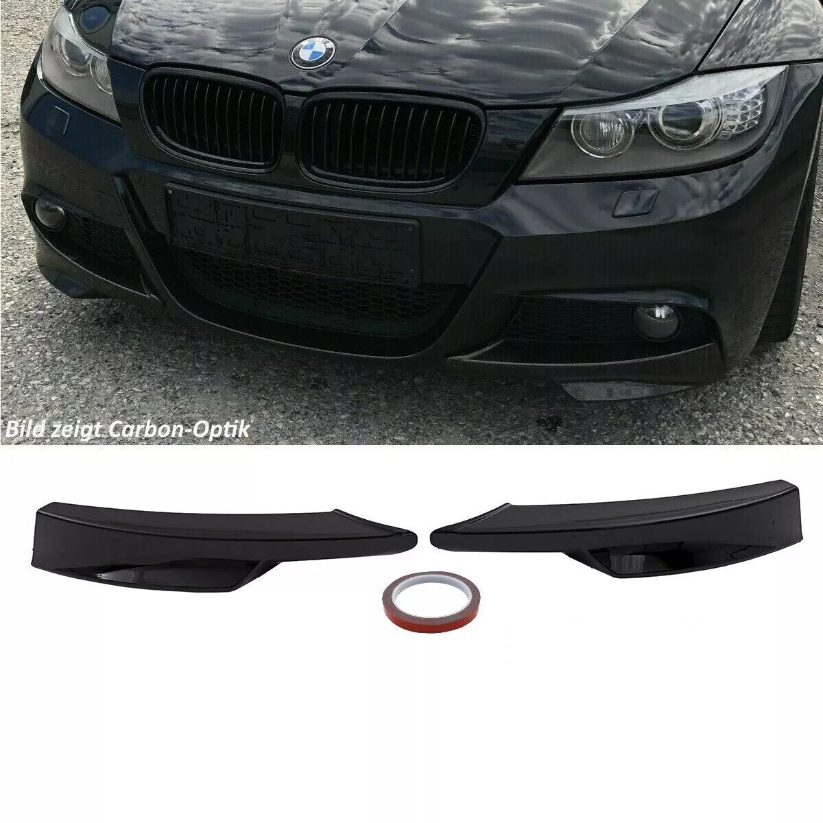 Flaps *M3-LOOK* Splitter Paraurti per BMW Serie 3 320 320D E90 E91 2005-2008