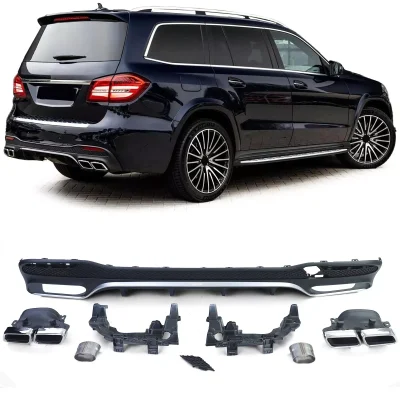 Kit diffusore posteriore + terminali cromati,per Mercedes GLS X166 15-19