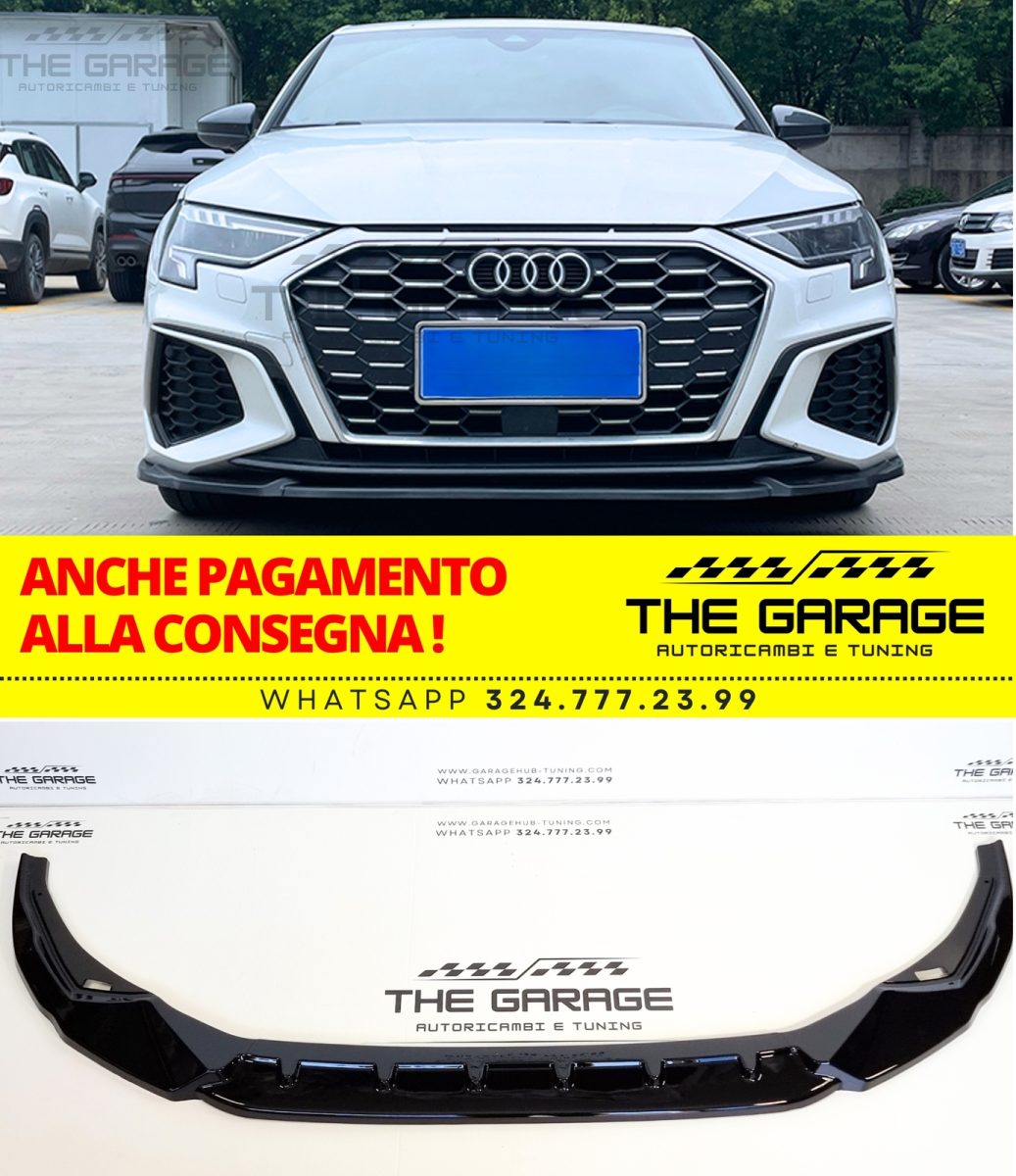 Lama Frontale specifica per Audi A3 8Y 2020-2024 (solo per S-Line) Spoiler Nero