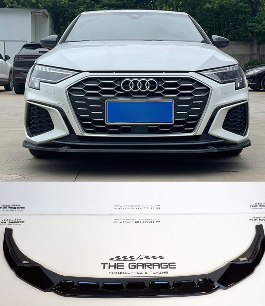 Lama Frontale specifica per Audi A3 8Y 2020-2024 (solo per S-Line) Spoiler Nero