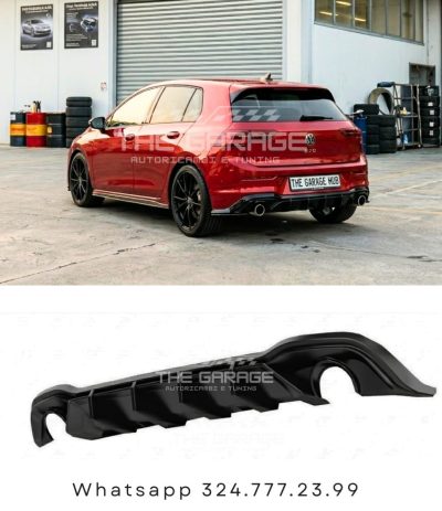 Diffusore Apex DesignPOSTERIORE per Golf 8 [solo per GTI, GTD] 2 Uscite Nero