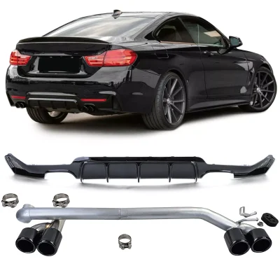 Diffusore posteriore lucido + terminale look,per BMW F32 F33 F36 425 428 430