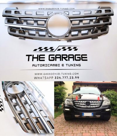 Griglia Anteriore per Mercedes ML W164 (2005-2008) Cromata Silver *Race Look*