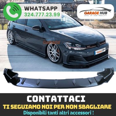 Lama Anteriore Sotto paraurti per VW Golf 7 7.5 GTI GTD R R Line Nero Lucido