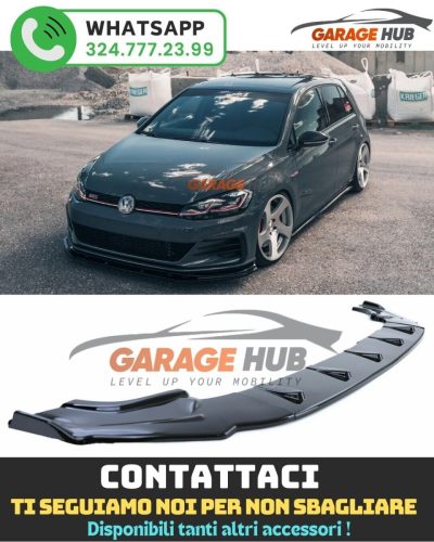 Splitter Lama Anteriore per VW Golf 7 7.5 GTD / GTI / R / Rline Nero Lucido